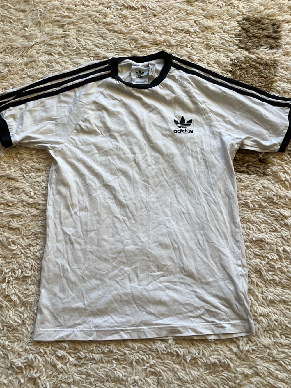 Adidas White and Black Trefoil Ringer Tee - Men's Short Sleeve